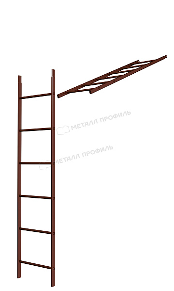 Лестница кровельная стеновая дл. 1860 мм без кронштейнов (8017) ― где заказать в Новокузнецке? В интернет-магазине Компании Металл Профиль!